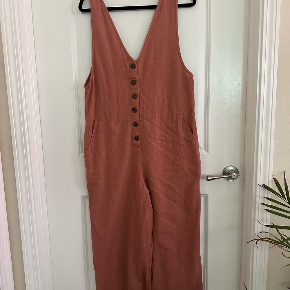 Cost Plus World Market Terracotta Sleeveless Jumpsuit